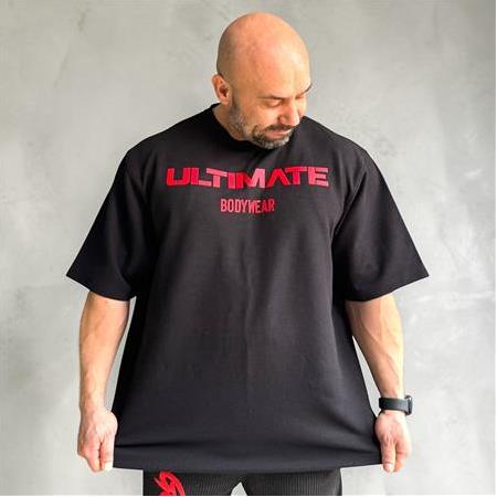 Ultimate Waffle Oversize Tshirt - Black/Red