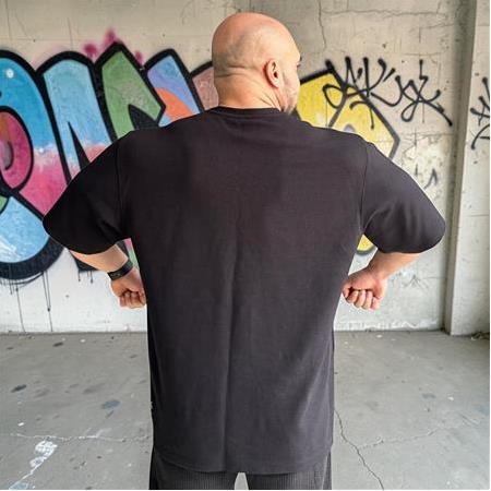 Ultimate Waffle Oversize Tshirt - Black/Red