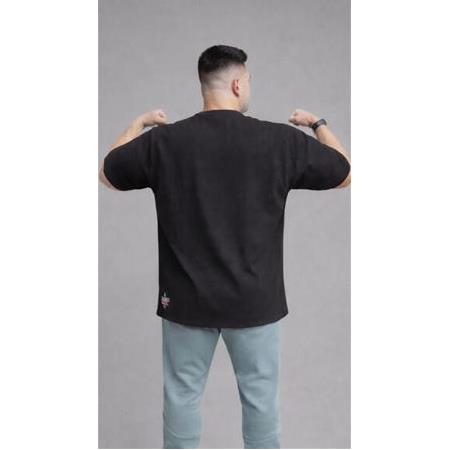 Ultimate Waffle Oversize Tshirt - Black/Red